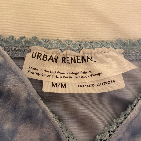 Urban Outfitters (Urban Renewal) blue velvet and lace tank top - Picture 2 of 2